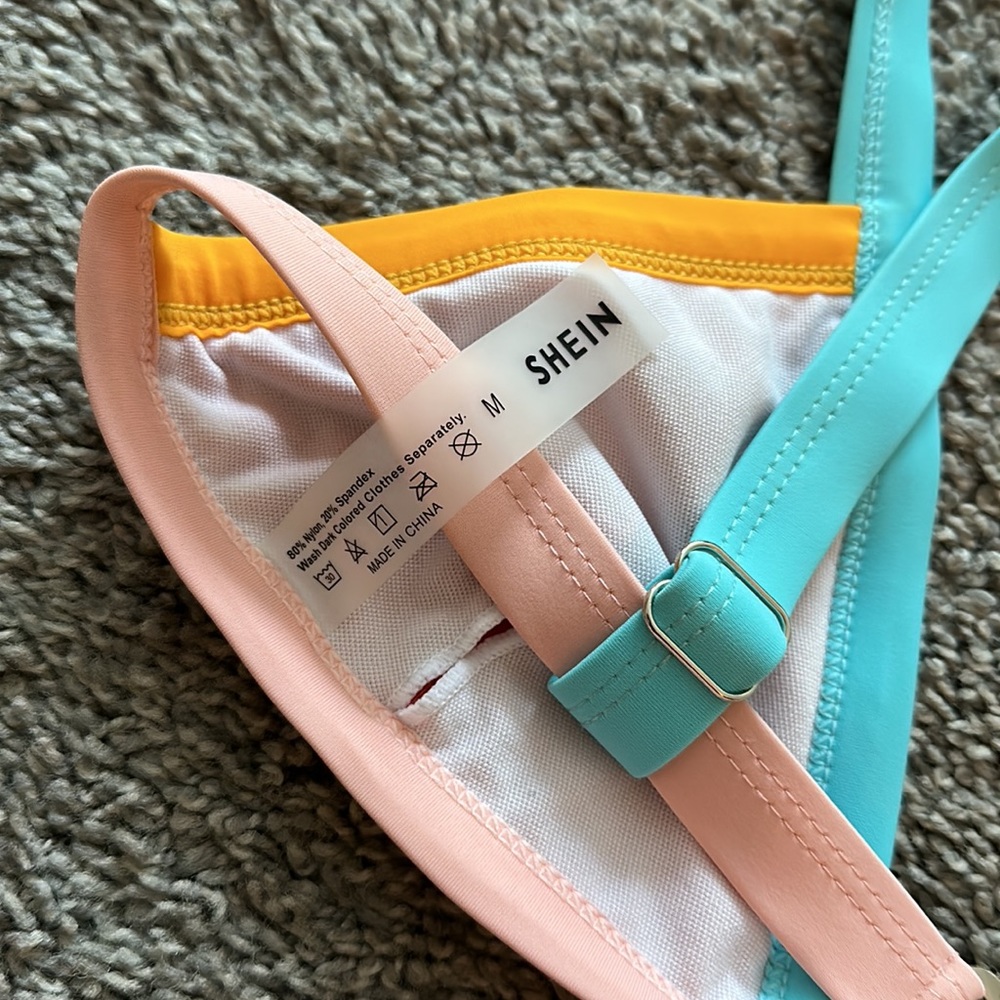 Shein Colorblock Cheeky Bikini Set Size Medium - image 5